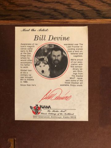 686077-2 Painting with moose motifs by the artist Bill Devine