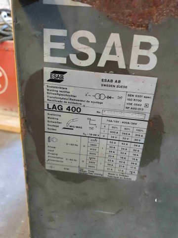665010-5 MIG welder ESAB LAG 400 with feeder