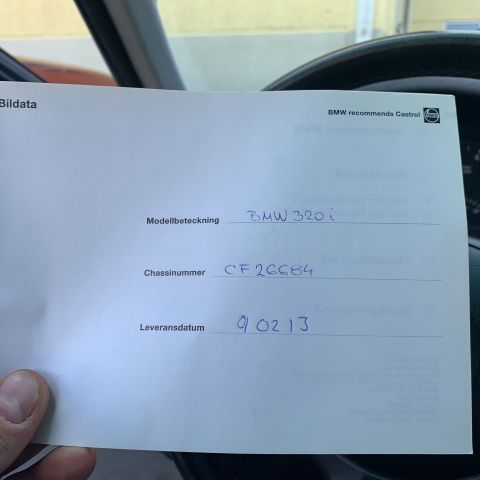 702277-36 BMW 320i Sedan Manual, 170hp, -2001 rep obj