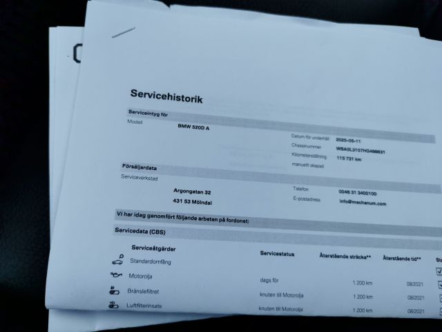 709237-34 BMW 520d Touring, F11 (190hp) - 2017 (OUR164)