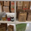 691105-6 Lots of miscellaneous from health food store - Tea, soybeans, spelled flour etc.