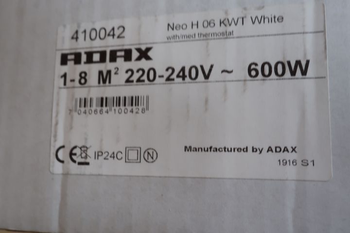 709885-2 Radiator with Wifi ADAX Neo H 06 KWT White 230V 600W (2 pcs)