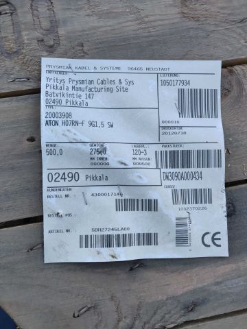 708972-3 Electrical cable VSB ATON 9G1.5 H07RN-F, 500m