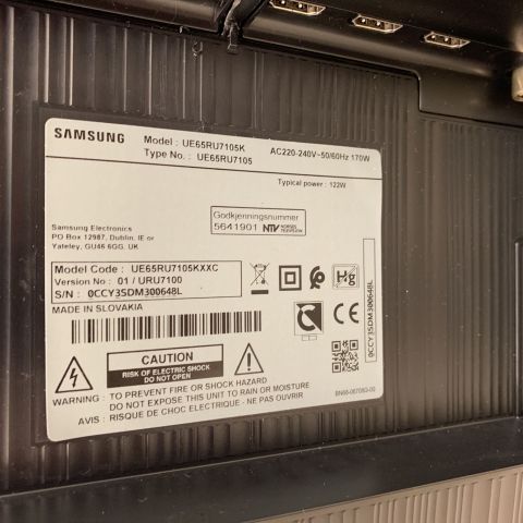 701539-4 Smart TV 65 "LCD 4K Samsung UE65RU7105K