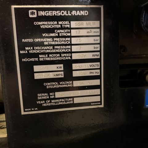 676495-8 Shock compressor Ingersoll-Rand SSR ML11 -92