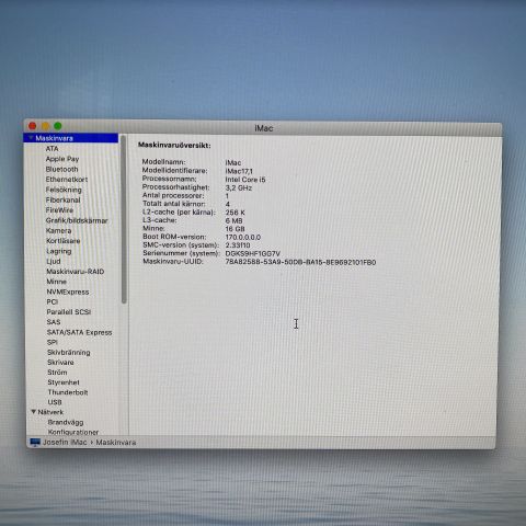 661747-9 Apple iMac Retina 5K 27 "Desktop (Late 2015) (3.2GHz / 16GB / 250GB)