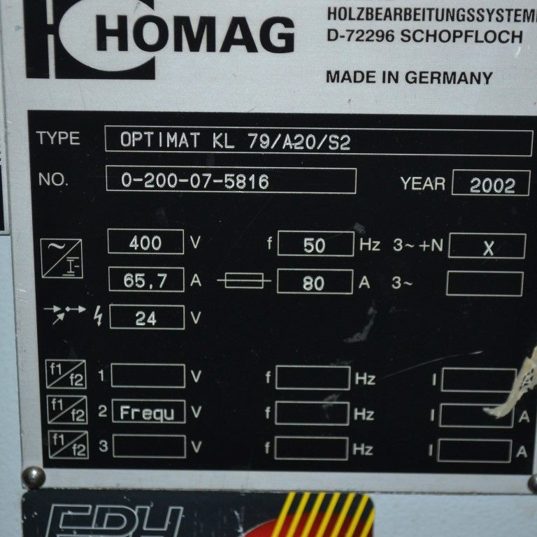 Edge molding machine Homag Optimal KL79