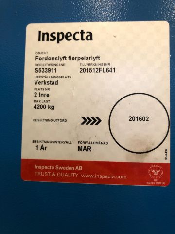 714828-5 Twin pillar lift Twin Busch 4200kg - 2015