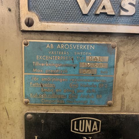 714465-13 Excenterpress Arosverken RAL 50 tons