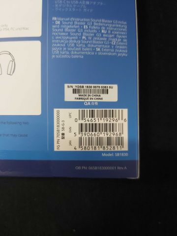 713573-3 DAC Creative Sound Blaster G3 USB-C konsoll