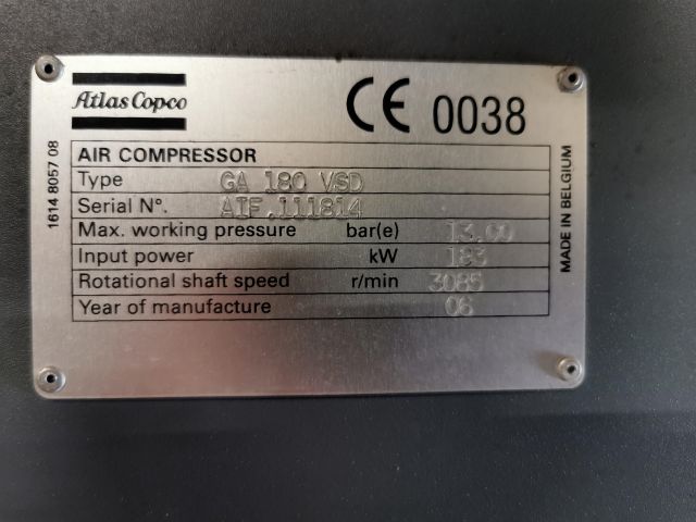 715202-6 Compressor Atlas Copco GA 180 VSD