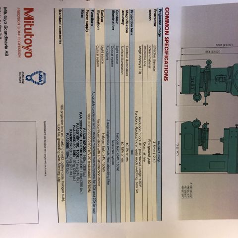 709693-19 Profile projector Mitutoyo PJ-A3000