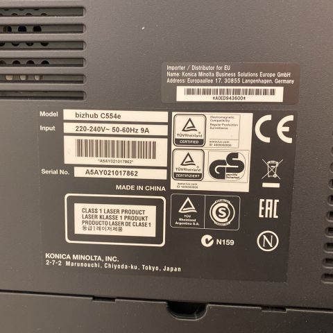 660993-12 Printer - Konica Minolta BizHub C554e