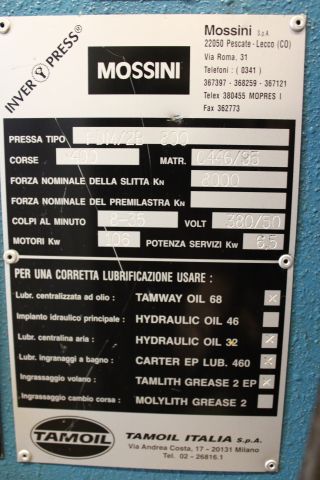 646023-20 Pressline Mossini 800 ton -95