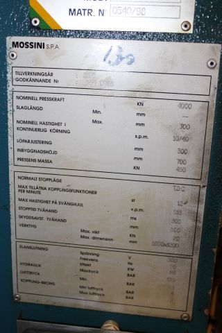646099-10 Pressline Mossini 400 ton -98