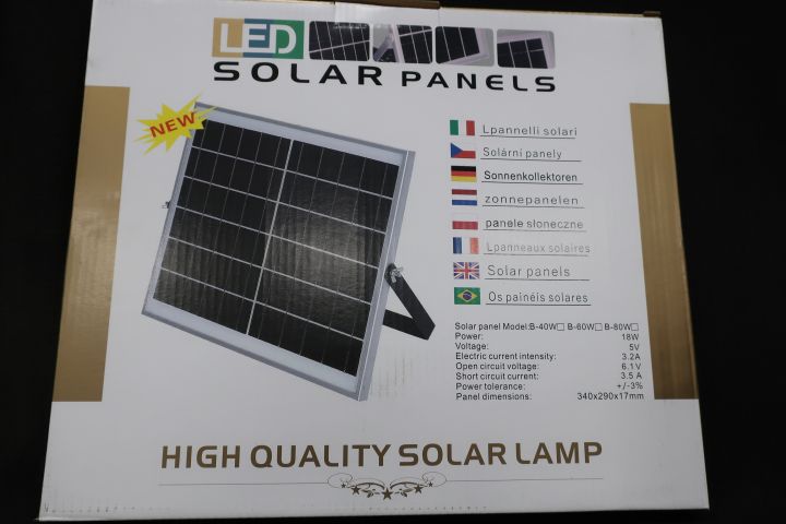 722542-4 Led-Floodlight med Solcell och fjärrkontroll, Bearsafe 40W 6500K