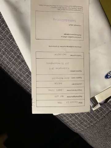 692321-19 Ford Escort 3-door 1.6 Manual, 65hp, 1986