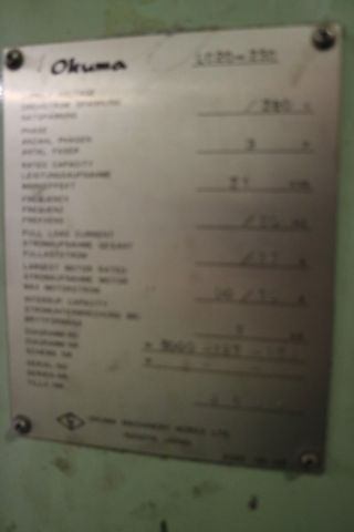 705807-19 CNC Lathe Okuma LC 20 1985