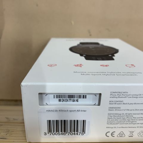 723915-3 Multi-sport hybrid smartwatch Withings Steel HR Sport - Black