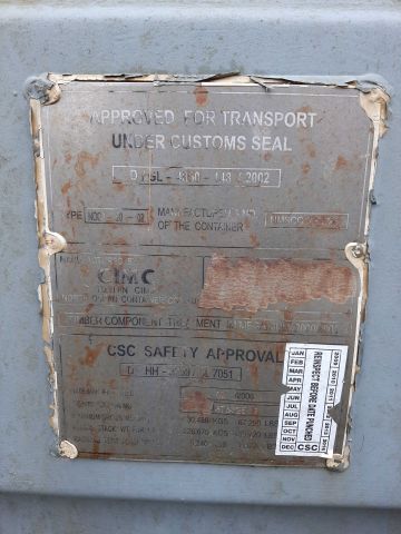 665221-6 Container CIMC 2002 20 ft