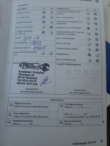 687947-105 VW Caddy Maxi 1.9 TDI -10 Reg no. KCJ879