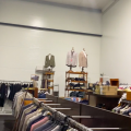 661477-133 Entire women's and men's clothing store, large batch of designer clothes and shop fittings.