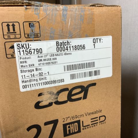 729082-3 Datorskärm Acer 27" skärm KA272 (1080p, IPS, 75Hz)