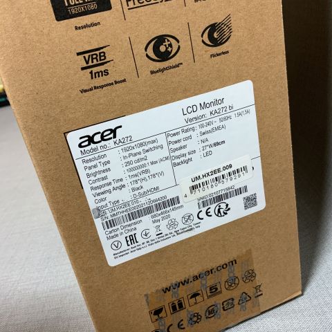 729082-4 Datorskärm Acer 27" skärm KA272 (1080p, IPS, 75Hz)