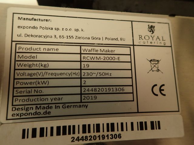 688989-6 Waffle iron Royal RCWM-2000-E