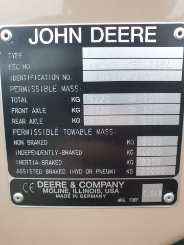 732154-41 John Deere 6110 SE 4WD 2002 with equipment (STG391)