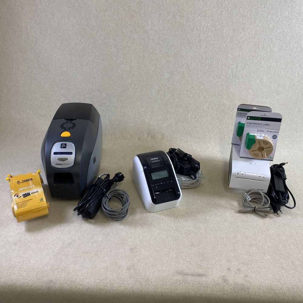 Label printer x3 - Zebra, Leitz & Brother incl. accessories