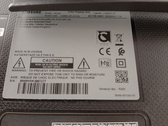 661984-21 TV / Monitor x3 - Samsung 49 "2pcs & Samsung 32" 1st (defective screens)