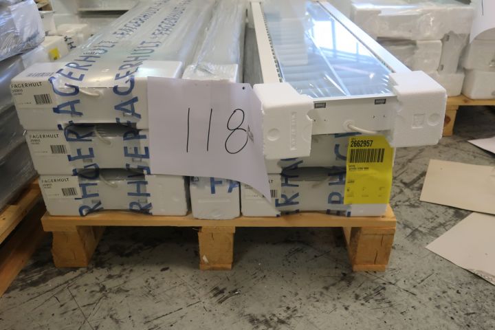 719296-5 7 recessed luminaires Fagerhult Recesso 3000K 2x28W 120x29cm