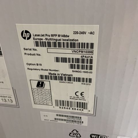 734597-4 HP LaserJet PRO MFP M148dw Printer