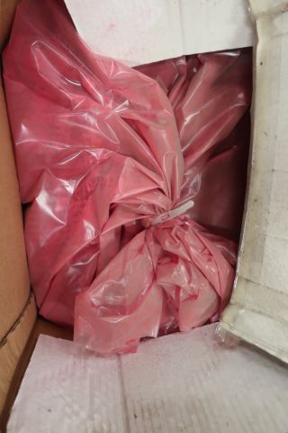 718624-25 10 stools of powder coating paints, i.a. Jotun, Teknos, DuPont et al.