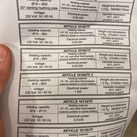 734858-5 Plastic weld OMISA Polywelder 10100 / TF