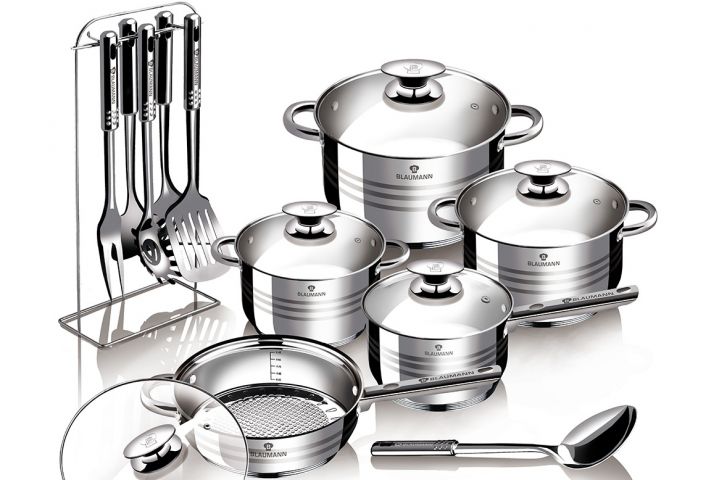 739084-1 17-piece Kastrullset, Blaumann Gourmet Line Jumbo