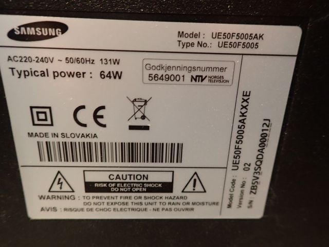 527875-5 TV Samsung 50 inch