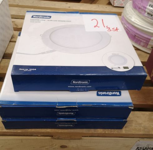 740012-2 LED light fixtures (3pcs) "Lucette LED Slim Downlight" - Nordtronic (no. 21)
