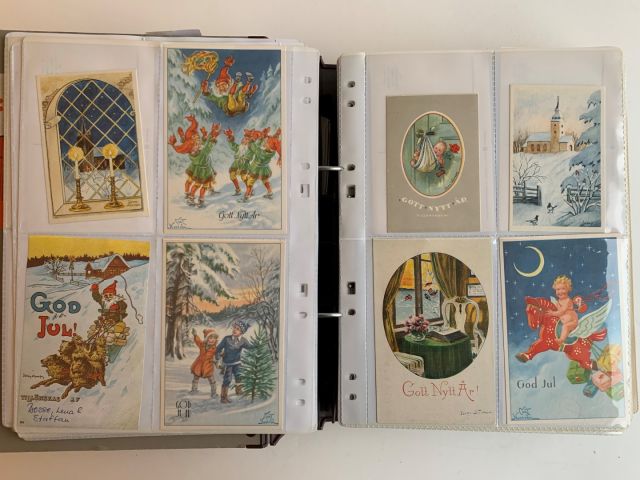 633566-7 Collection about 500, Christmas & New Year and Easter cards by Jenny Nyström and others.