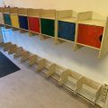 731784-2 Clothes shelves with cabinets for preschool activities and mixed consumption for crafts
