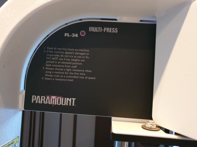 748323-4 Gym machine, Paramount Multipress FL-34