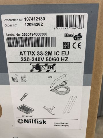 750237-3 Wet and dry vacuum cleaner Nilfisk ATTIX 33-2M IC + vacuum cleaner bags