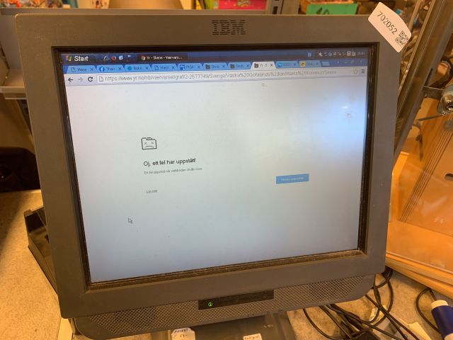 702052-2 Cash register system IBM with two hand scanners, receipt printer and cash drawer