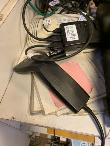 702052-7 Cash register system IBM with two hand scanners, receipt printer and cash drawer