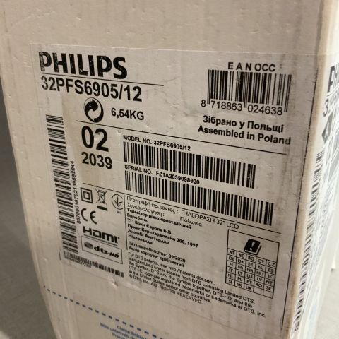 748923-4 TV Philips 32 "Smart LED Full HD TV 32PFS6905