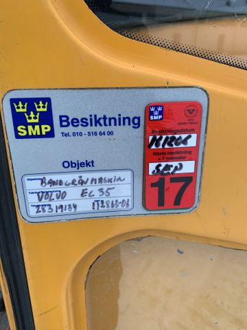 756707-19 Track excavator Volvo EC35 -2006 (2215.7h) with rototilt and bucket