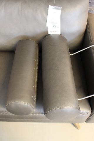 676946-4 3-seater leather sofa BD Clint with stool