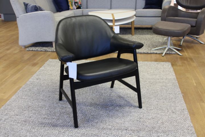 677125-3 Armchair black leather Brunstad Bris