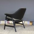 677125-9 Armchair black leather Brunstad Bris